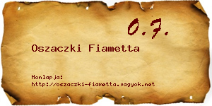 Oszaczki Fiametta névjegykártya